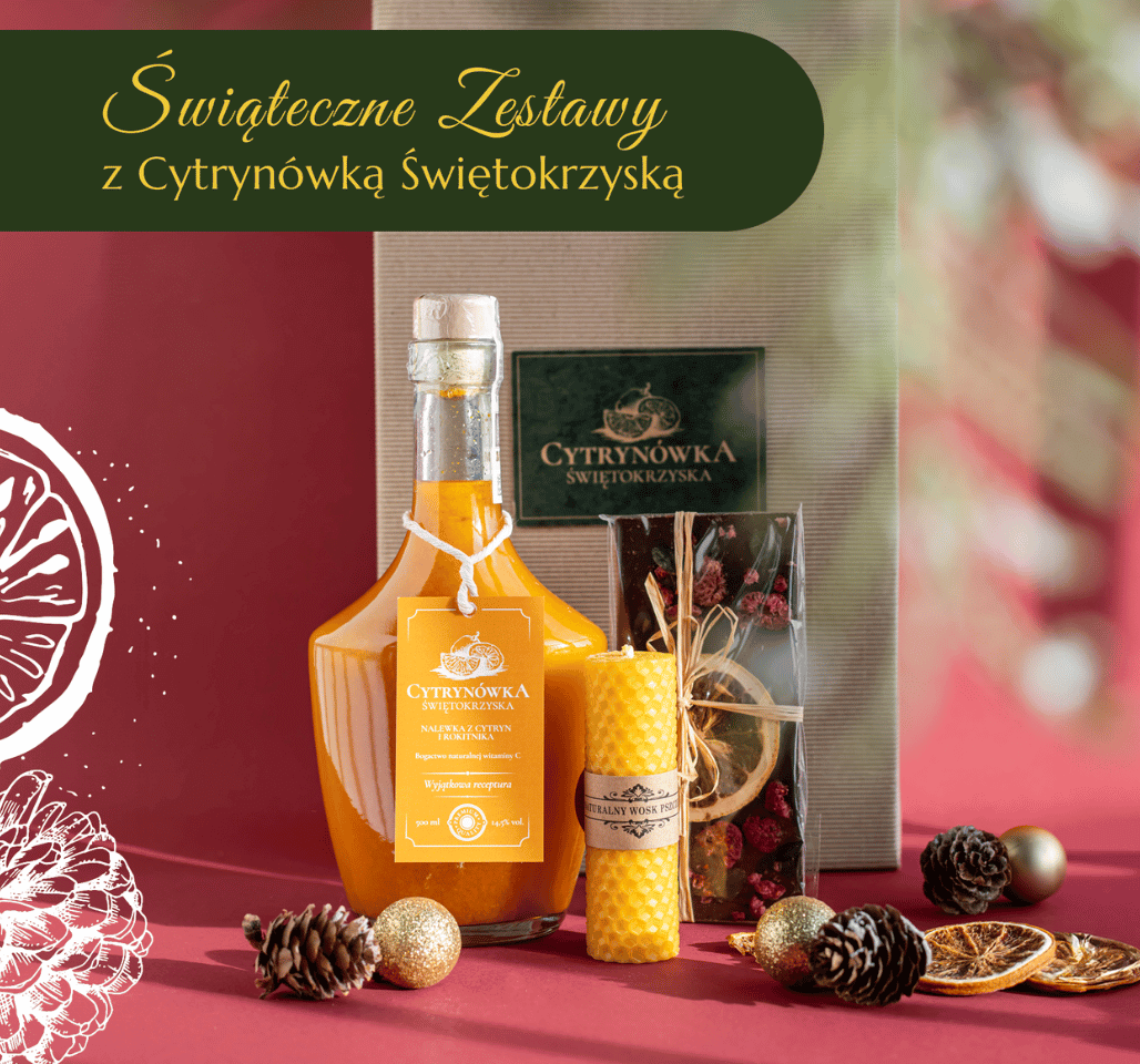 Świąteczny zestaw z rokitnikiem i ekologiczną świecą